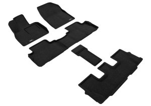 Hyundai Palisade Floor Mats - Front, Rear, and Third Row - 3D MAXpider - Elegant Series - Black - `20-`24